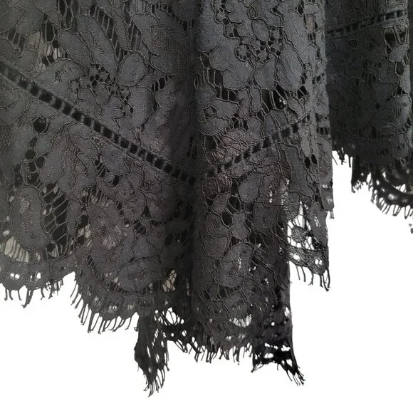 Isaac Mizrahi Live! Size XL Dress Lace WhimsiGoth Witchy Handkerchief Hem Flared - Picture 11 of 11